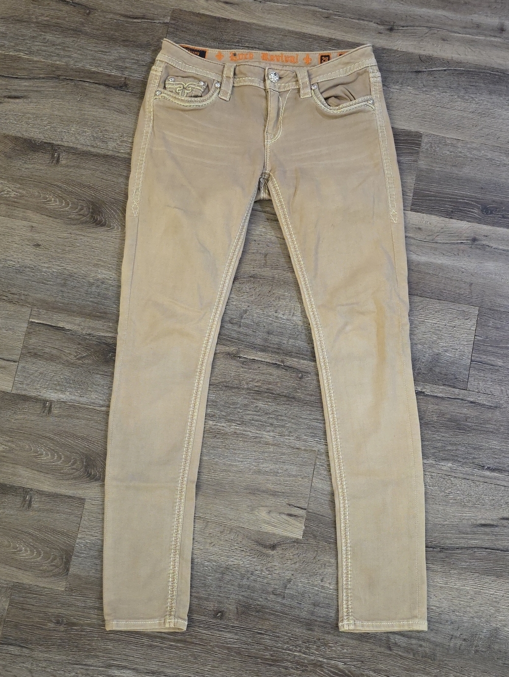 Rock Revival Skinny Khaki Colored Jeans